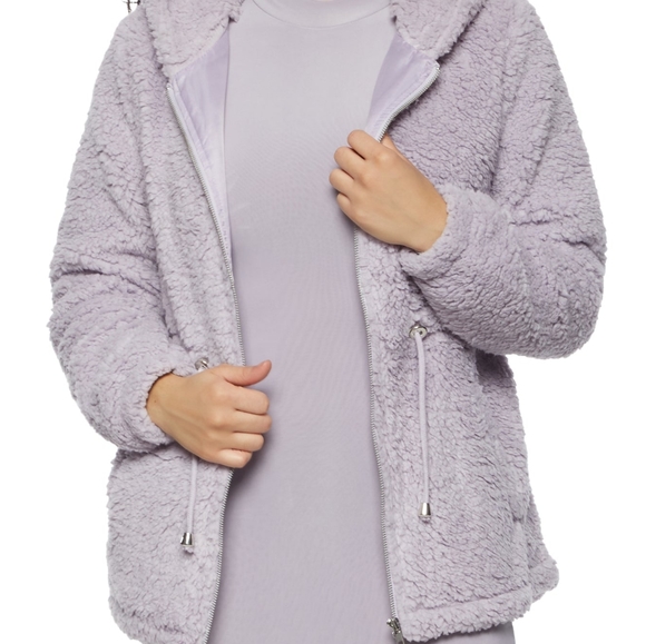Sherpa Hooded Jacket in Lavender - Picture 10 of 10